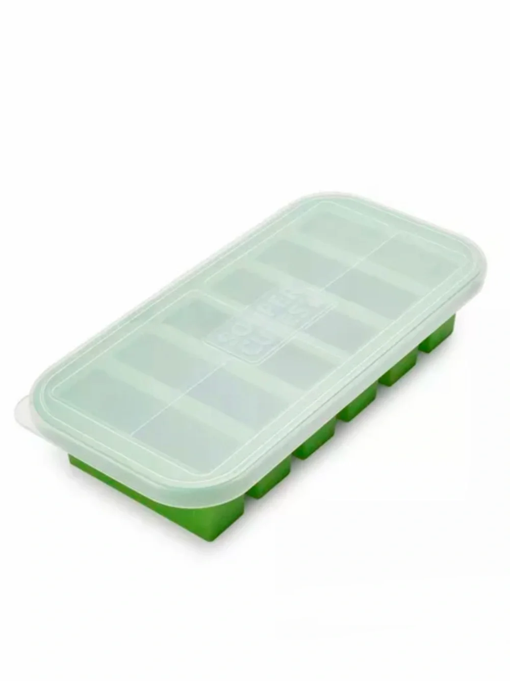 Sur La Table Souper Cubes Green Silicone Tray Food Prep Ice Cube Tray with Lid